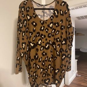 Honeyme Leopard Dolman Top Size XL